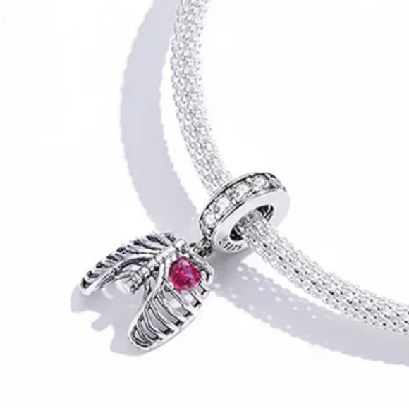 925 Sterling Silver Beating Heart Chest Skelton - Picture 2 of 10